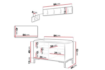 Ahsamin Hall Møbelsett - Beige/Grå - Møbler - Gangmøbler - Møbelsett til gang & entre