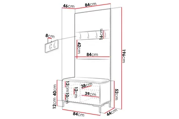 Ahsamin Hall Møbelsett - Brun - Møbler - Gangmøbler - Møbelsett til gang & entre