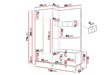 Ahsamin Hall Møbelsett - Møbler - Gangmøbler - Møbelsett til gang & entre