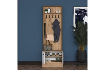 Alvric Entrémøbelsett - Valnøtt/Hvit - Møbler - Gangmøbler - Møbelsett til gang & entre