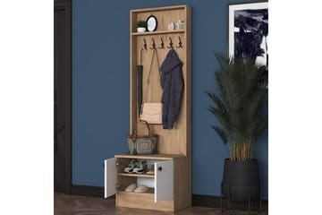 Alvric Entrémøbelsett - Valnøtt/Hvit - Møbler - Gangmøbler - Møbelsett til gang & entre