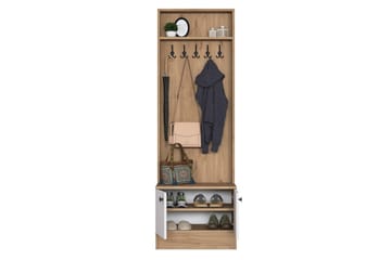 Alvric Entrémøbelsett - Valnøtt/Hvit - Møbler - Gangmøbler - Møbelsett til gang & entre