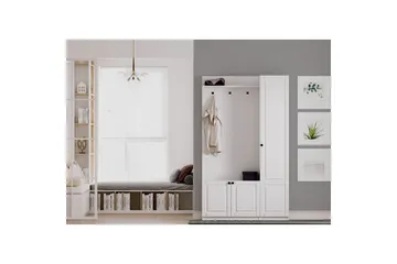 Alvric Hattehylle 120 cm - Matt Hvit - Møbler - Gangmøbler - Møbelsett til gang & entre