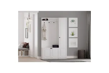 Alvric Hattehylle 120 cm - Matt Hvit - Møbler - Gangmøbler - Møbelsett til gang & entre