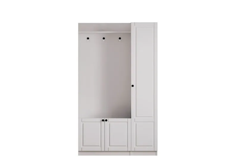 Alvric Hattehylle 120 cm, Matt Hvit