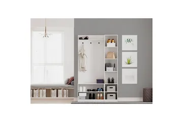 Alvric Hattehylle 120 cm - Matt Hvit - Møbler - Gangmøbler - Møbelsett til gang & entre