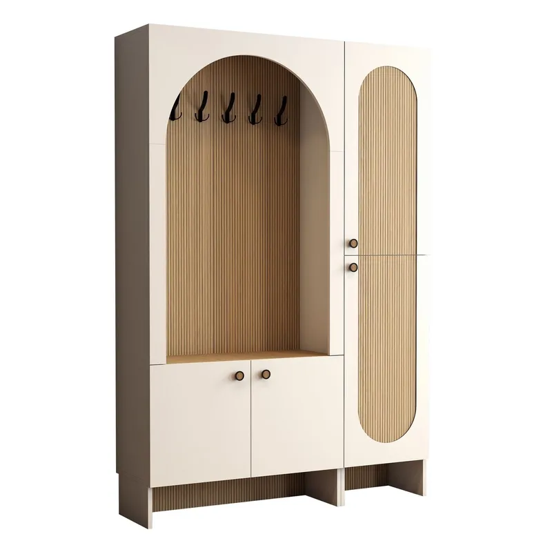Ayleid hallmøbel 200 cm, Krem / Eik