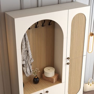 Ayleid hallmøbel 200 cm - Krem / Eik - Møbler - Gangmøbler - Møbelsett til gang & entre