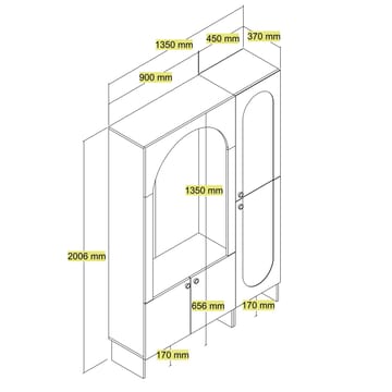 Ayleid hallmøbel 200 cm - Krem / Eik - Møbler - Gangmøbler - Møbelsett til gang & entre