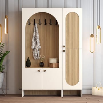 Ayleid hallmøbel 200 cm - Krem / Eik - Møbler - Gangmøbler - Møbelsett til gang & entre