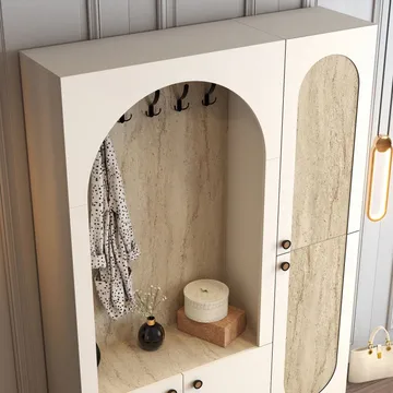 Ayleid hallmøbel 200 cm - Krem / Travertin - Møbler - Gangmøbler - Møbelsett til gang & entre