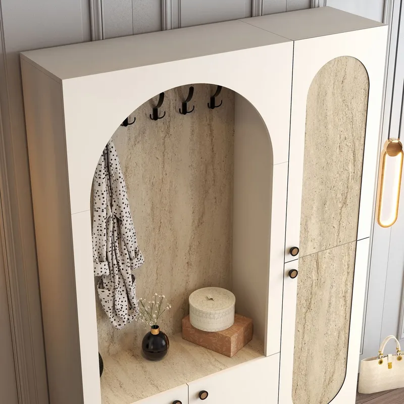 Ayleid hallmøbel 200 cm - Krem / Travertin - Møbler - Gangmøbler - Møbelsett til gang & entre