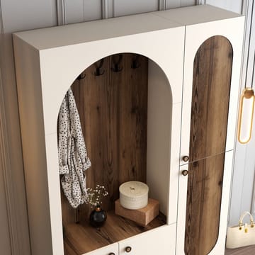 Ayleid hallmøbel 200 cm - Krem / Valnøtt - Møbler - Gangmøbler - Møbelsett til gang & entre