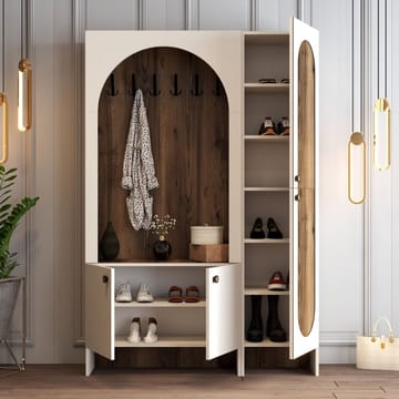 Ayleid hallmøbel 200 cm - Krem / Valnøtt - Møbler - Gangmøbler - Møbelsett til gang & entre