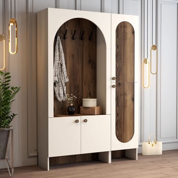 Ayleid hallmøbel 200 cm - Krem / Valnøtt - Møbler - Gangmøbler - Møbelsett til gang & entre