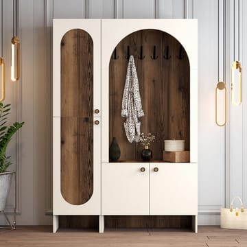 Ayleid hallmøbel 200 cm - Krem / Valnøtt - Møbler - Gangmøbler - Møbelsett til gang & entre