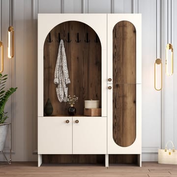 Ayleid hallmøbel 200 cm - Krem / Valnøtt - Møbler - Gangmøbler - Møbelsett til gang & entre