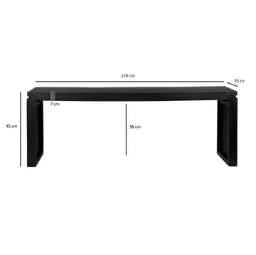 Belora benk 120 cm i massivt tre - Dypsvart - Møbler - Gangmøbler - Gangbenk