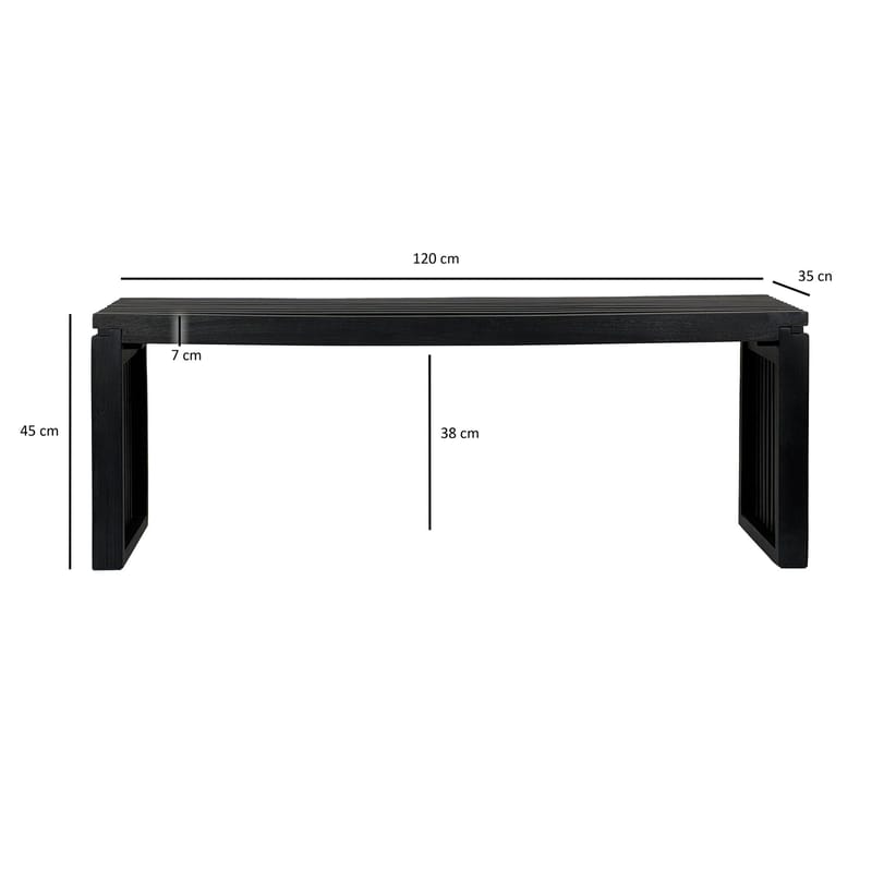 Belora benk 120 cm i massivt tre - Dypsvart - Møbler - Gangmøbler - Gangbenk