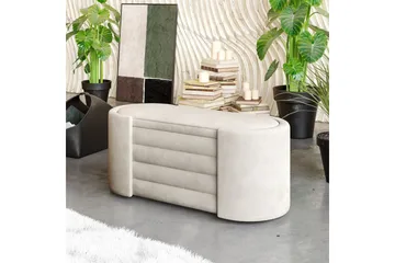 Benk Veyaa Krem i Boks - Cremehvit - Møbler - Stoler - Krakk - Fotskammel