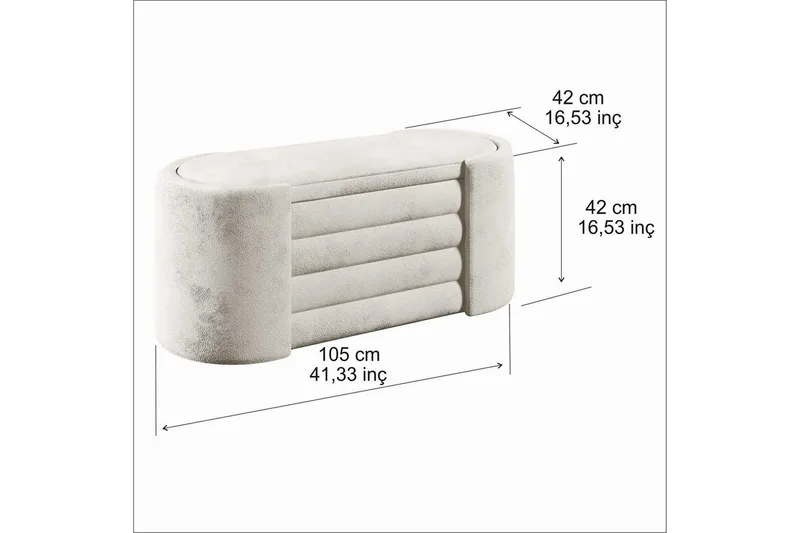 Benk Veyaa Krem i Boks - Cremehvit - Møbler - Stoler - Krakk - Fotskammel