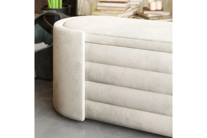 Benk Veyaa Krem i Boks - Cremehvit - Møbler - Stoler - Krakk - Fotskammel