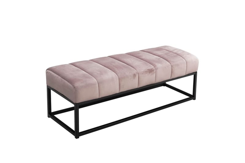Benke Wohnling fløyelstrukket moderne quiltet elegant metallramme Rosa - Rosa - Møbler - Gangmøbler - Gangbenk