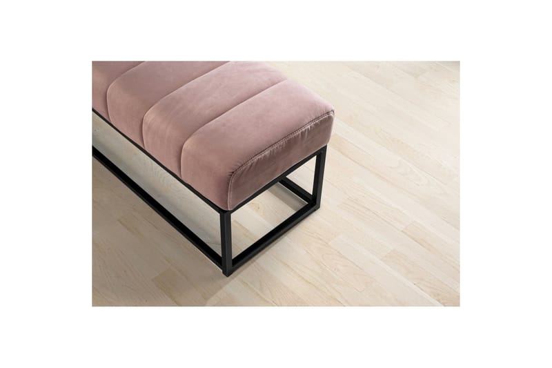 Benke Wohnling fløyelstrukket moderne quiltet elegant metallramme Rosa - Rosa - Møbler - Gangmøbler - Gangbenk