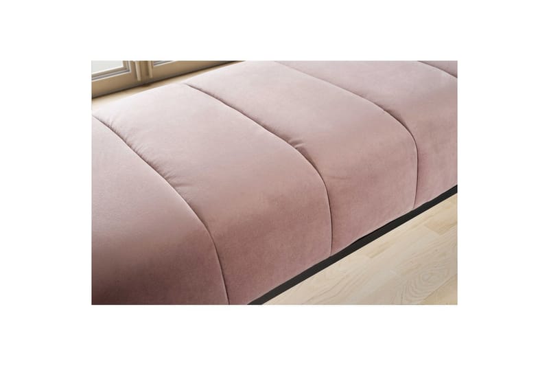 Benke Wohnling fløyelstrukket moderne quiltet elegant metallramme Rosa - Rosa - Møbler - Gangmøbler - Gangbenk
