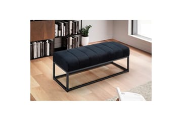 Benke Wohnling fløyelstrukket moderne quiltet elegant metallramme Svart - Svart - Møbler - Gangmøbler - Gangbenk