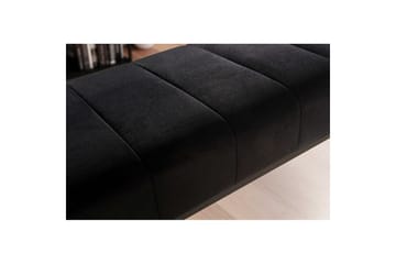 Benke Wohnling fløyelstrukket moderne quiltet elegant metallramme Svart - Svart - Møbler - Gangmøbler - Gangbenk