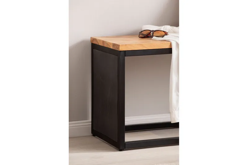 Benke Wohnling Industriell massivtre akasie sete steinlook metallramme - Møbler - Gangmøbler - Gangbenk