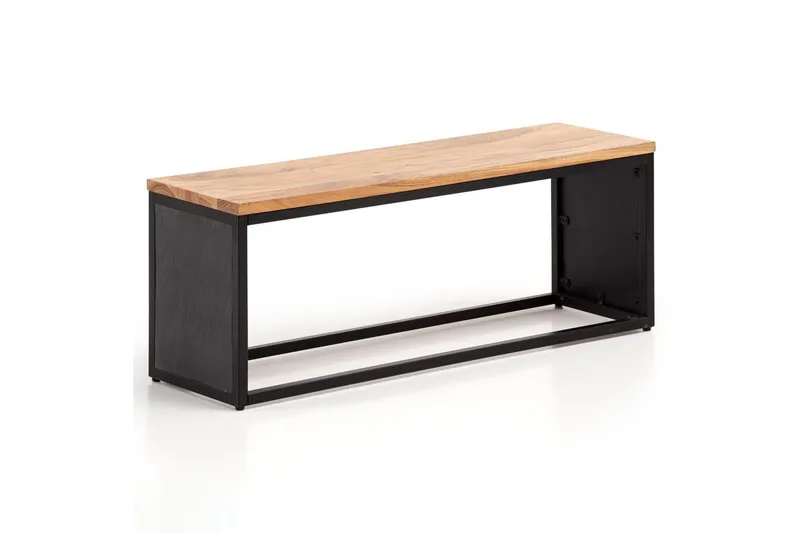 Benke Wohnling Industriell massivtre akasie sete steinlook metallramme