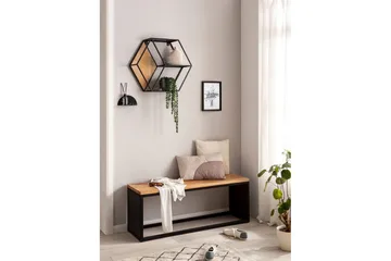 Benke Wohnling Industriell massivtre akasie sete steinlook metallramme - Møbler - Gangmøbler - Gangbenk