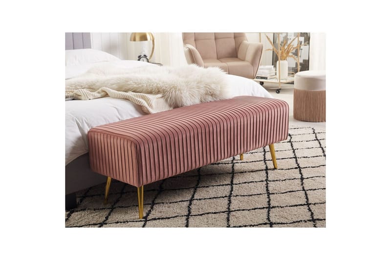 Benken Paterson Rosa/Gull - Rosa/Gull - Møbler - Gangmøbler - Gangbenk