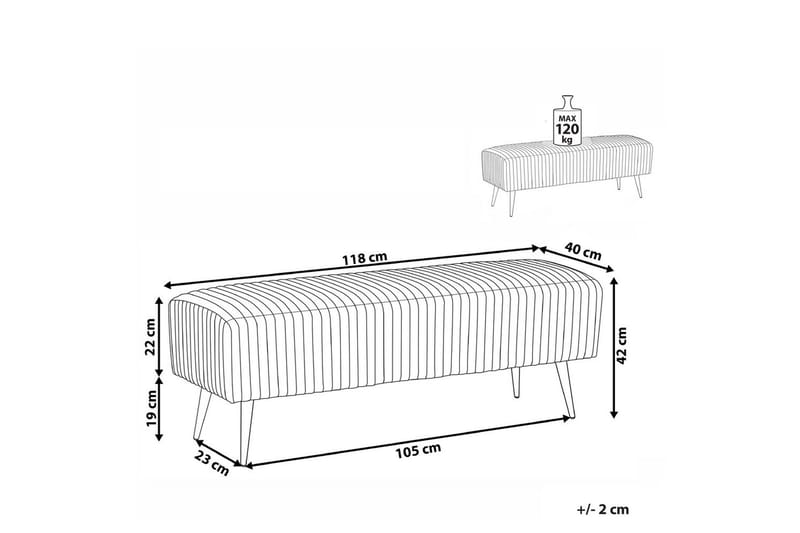 Benken Paterson Blå/Gull - Blå/Gull - Møbler - Gangmøbler - Gangbenk