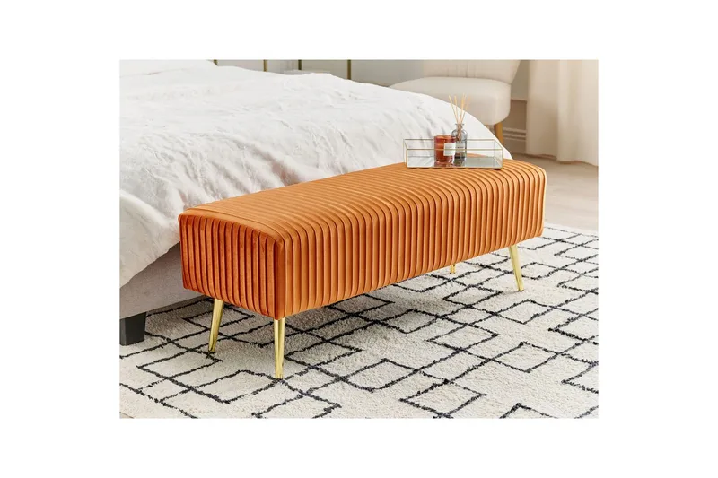 Benken Paterson Oransje/gull - Oransje/gull - Møbler - Gangmøbler - Gangbenk