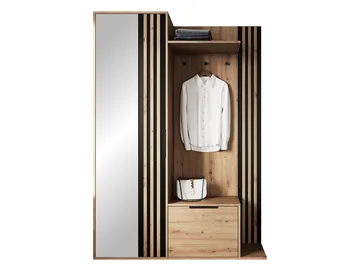 Cinerea hallmøbel 140 cm - brun, svart - Møbler - Gangmøbler - Møbelsett til gang & entre