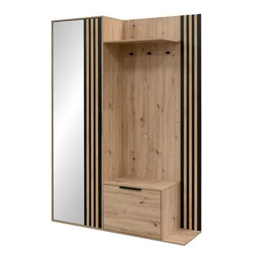 Cinerea hallmøbel 140 cm - brun, svart - Møbler - Gangmøbler - Møbelsett til gang & entre