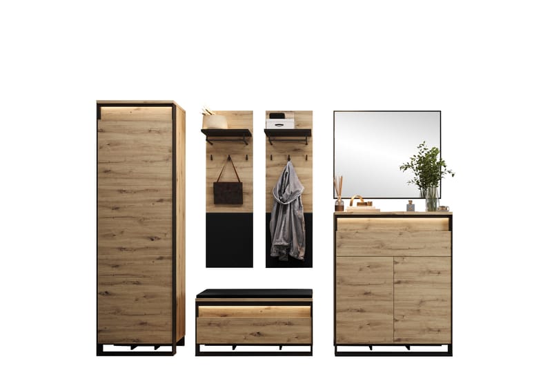 Dorana Hall Møbelsett, Brun/Beige