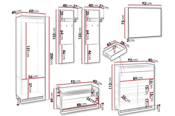 Dorana Hall Møbelsett - Brun/Sort - Møbler - Gangmøbler - Møbelsett til gang & entre
