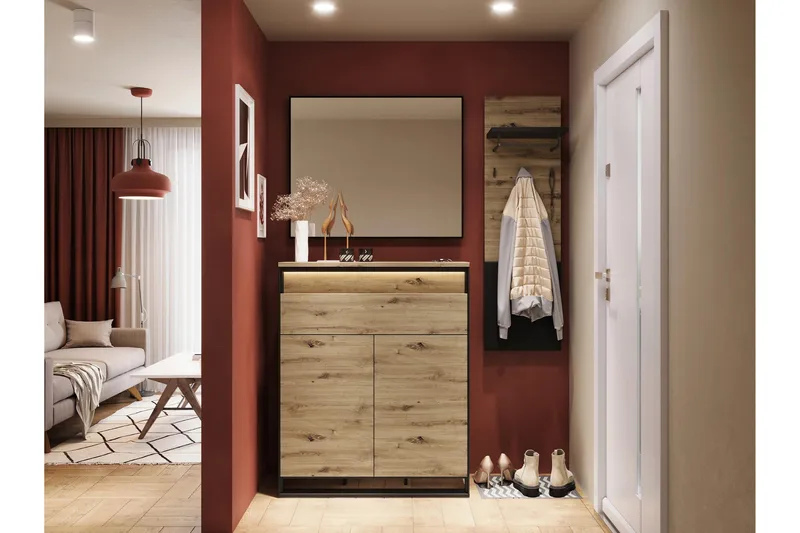 Dorana Hall Møbelsett - Brun/Sort - Møbler - Gangmøbler - Møbelsett til gang & entre