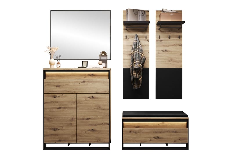 Dorana Hall Møbelsett, Brun/Sort