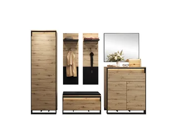 Dorana Hall Møbelsett - Brun/Sort - Møbler - Gangmøbler - Møbelsett til gang & entre