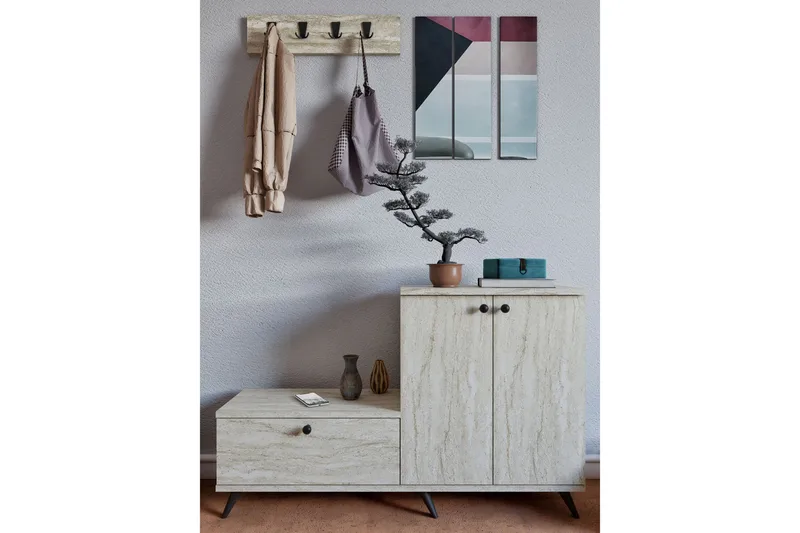 Evva Gangmøbelsett - Beige - Møbler - Gangmøbler - Møbelsett til gang & entre