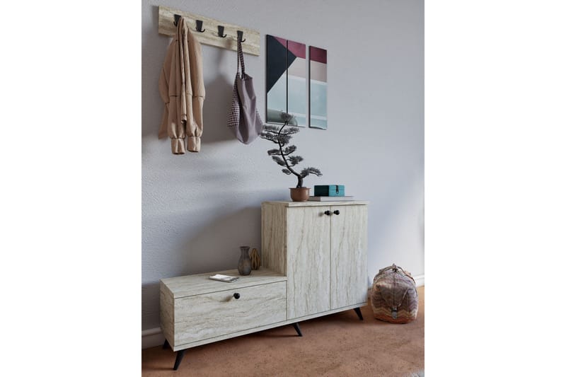 Evva Gangmøbelsett - Beige - Møbler - Gangmøbler - Møbelsett til gang & entre