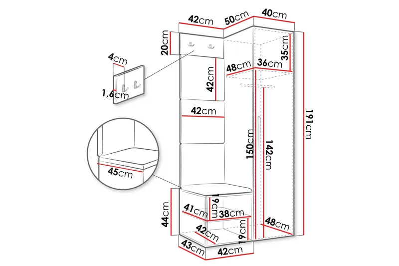 Farosa Hall Møbelsett - Beige - Møbler - Gangmøbler - Møbelsett til gang & entre