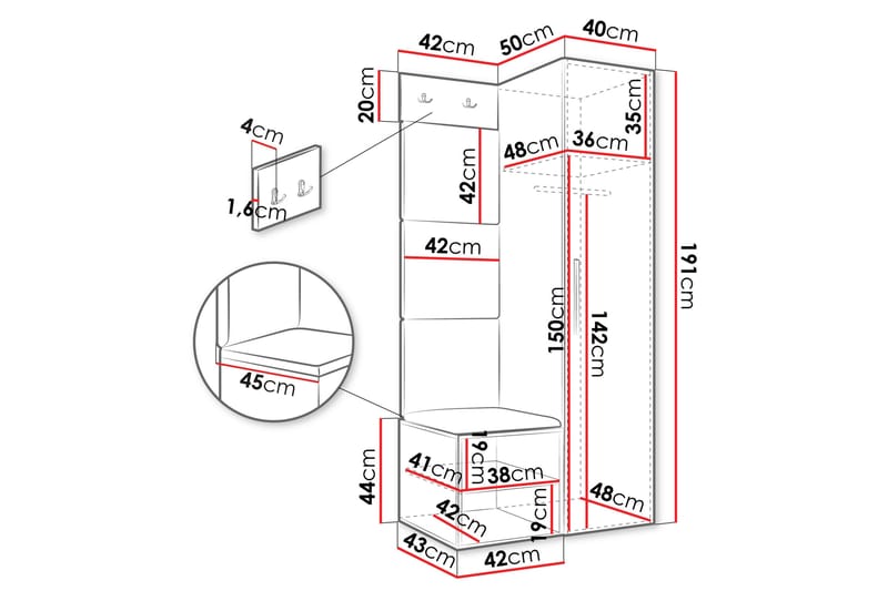 Farosa Hall Møbelsett - Brun - Møbler - Gangmøbler - Møbelsett til gang & entre