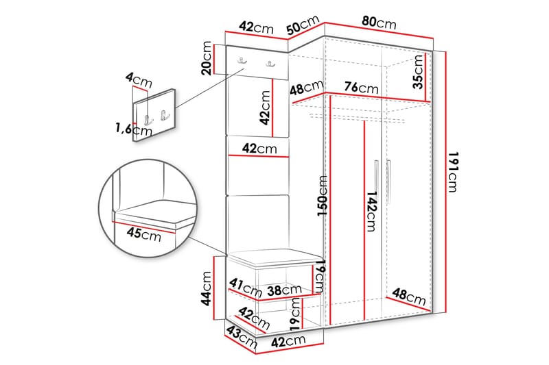 Farosa Hall Møbelsett - Brun - Møbler - Gangmøbler - Møbelsett til gang & entre