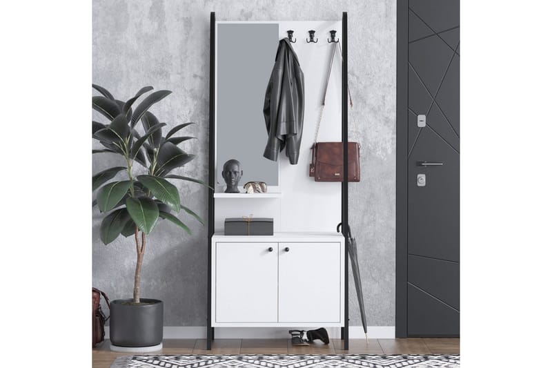 Favric Entrémøbelsett - Sort/Hvit - Møbler - Gangmøbler - Møbelsett til gang & entre